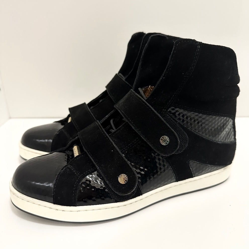 Jimmy Choo Black High Too Patent Suede Sneaker Size 34